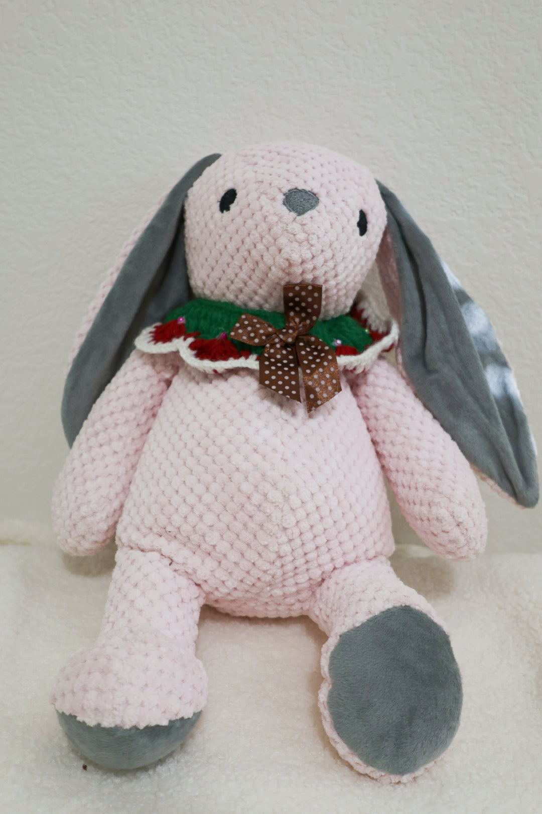 Handmade Knitted Pet Collar - Holly Jolly Bow
