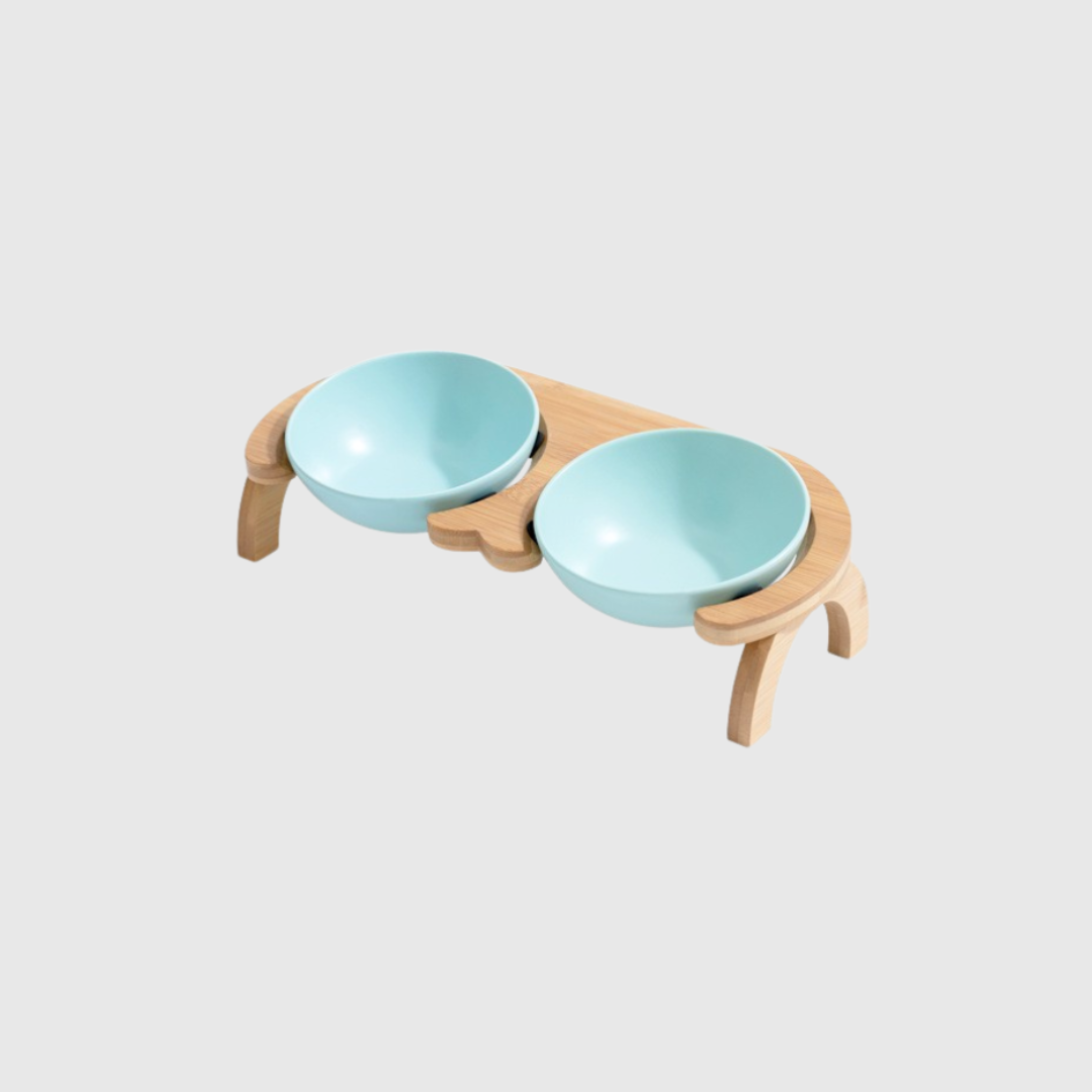 Bun's Tilted Twin Pet Bowl - Harmony Stand (Coral Blush)