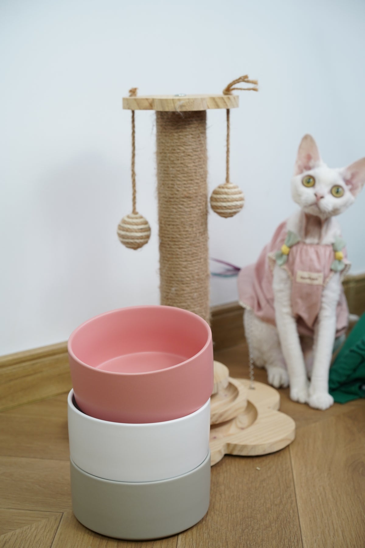 Sophie's Classic Pet Bowl - Bamboo Embrace (Milk White)