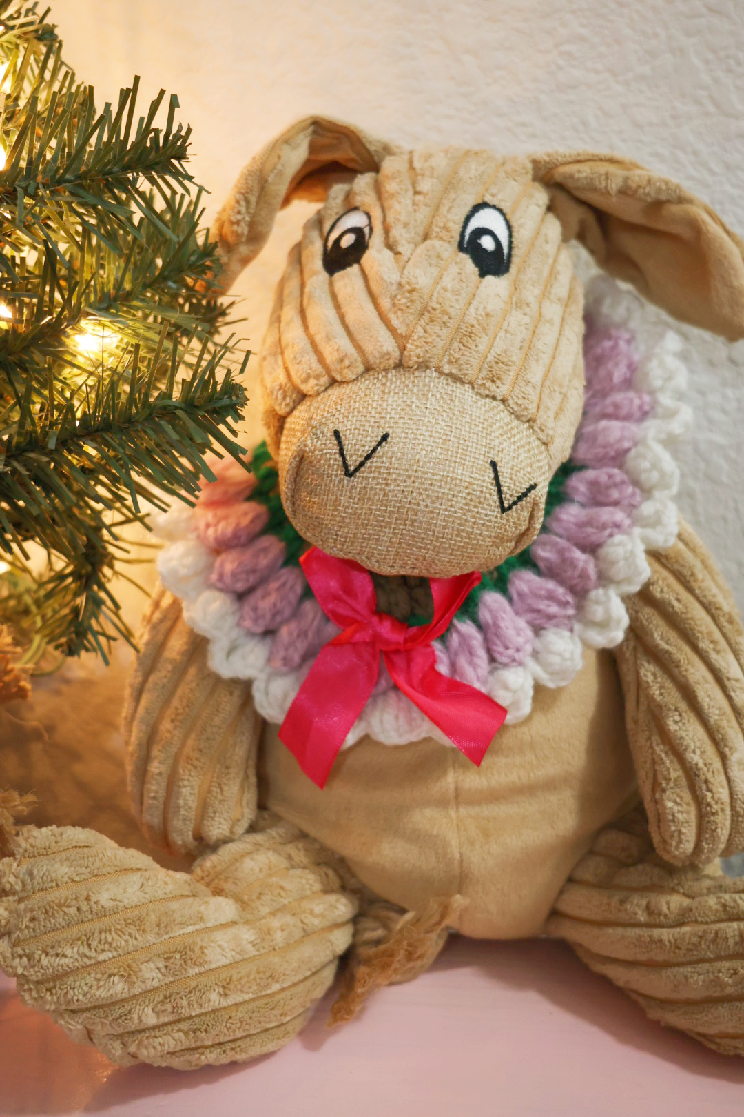 Handmade Knitted Pet Collar - Festive Flair