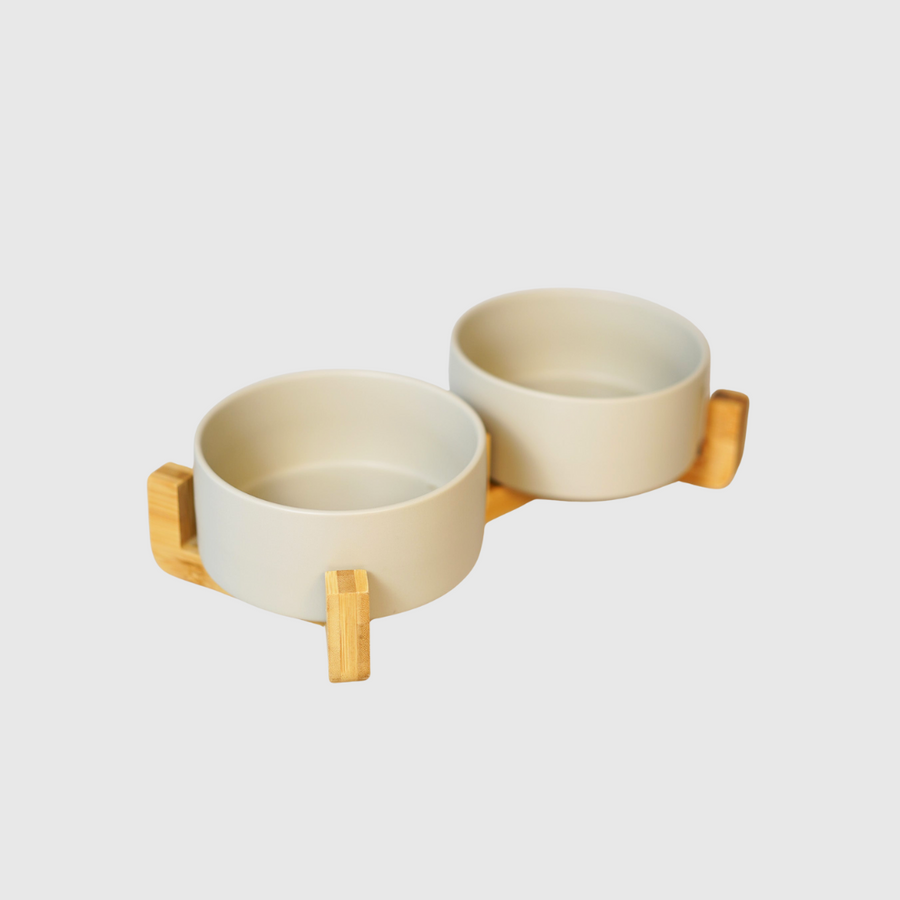 Sophie's Classic Twin Pet Bowl - Bamboo Embrace (Rose Pink)