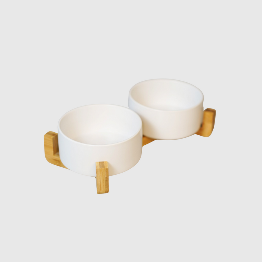 Sophie's Classic Twin Pet Bowl - Bamboo Embrace (Honey Yellow)